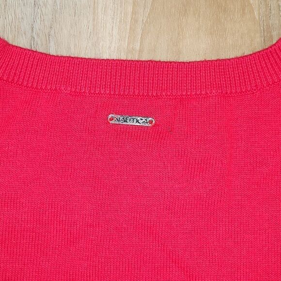 🔹️Nautica Red & Black Stripe Long Sleeve Sweater XLarge - Picture 5 of 7
